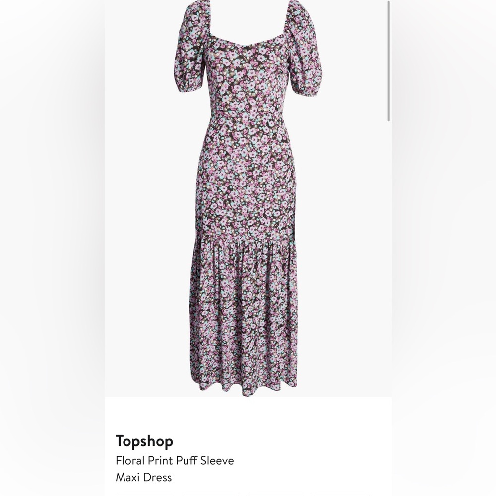Topshop Floral Print Maxi Dress